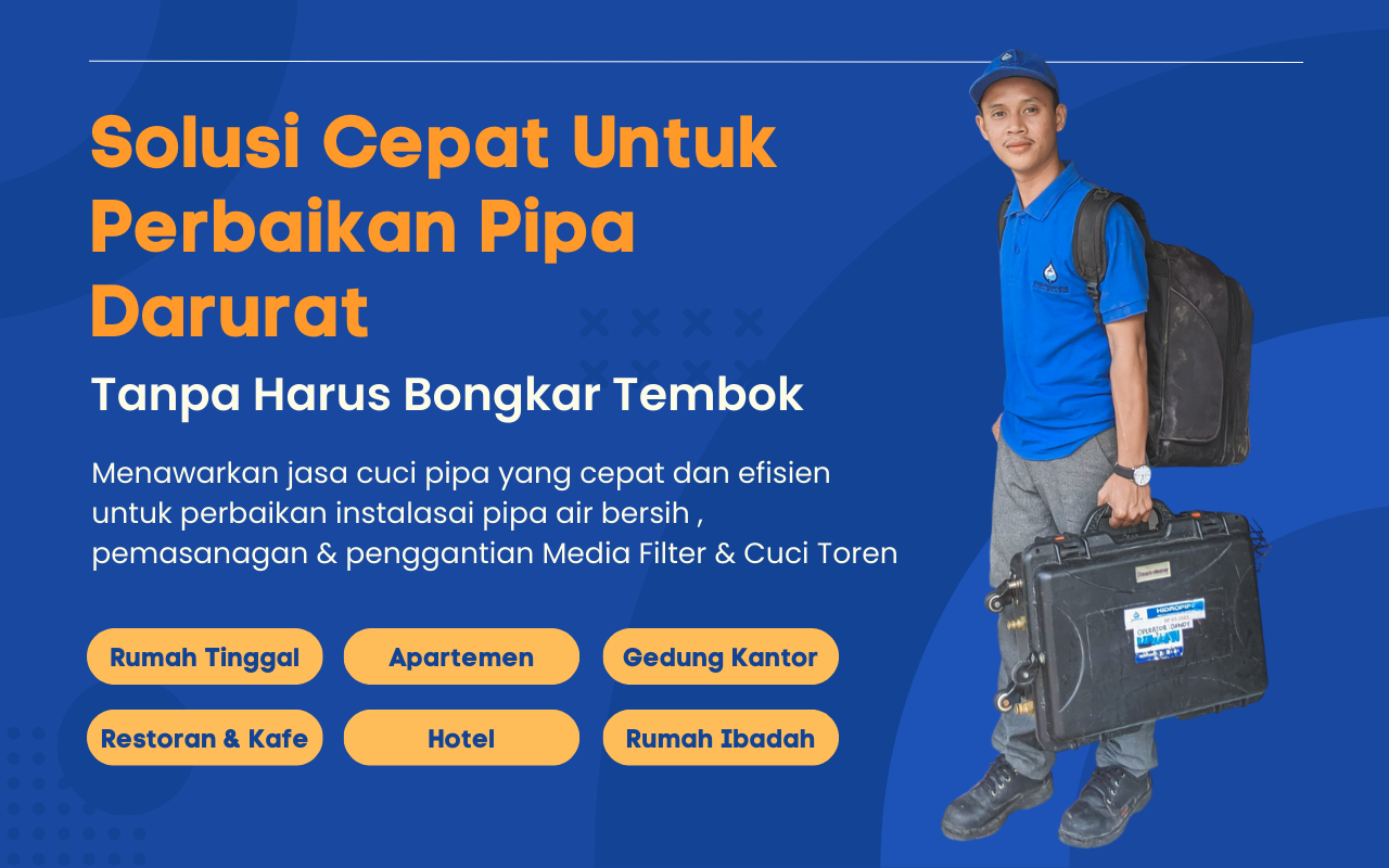 Jasa pembersihan pipa mampet hydropipe star profesional